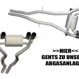 Hochwertiger Aufbau einer Abgasanlage mit vier Endrohren und einem Schalldämpfer. Hier geht's zu unseren Abgasanlagen.