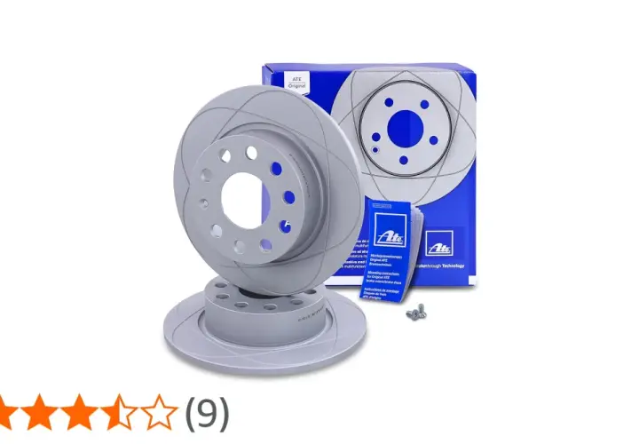 Zwei ATE Bremsscheiben, neu und originalverpackt, bereit für den Einbau. Perfekt für jeden Zimmermann, der Wert auf Qualität legt.