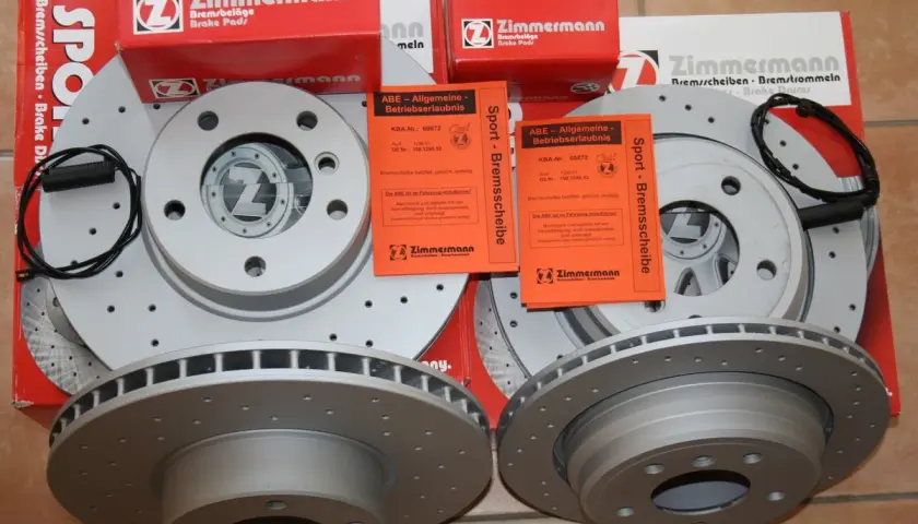 Zimmermann Sport-Bremsscheiben für den BMW E46, inklusive ABE-Betriebserlaubnis.