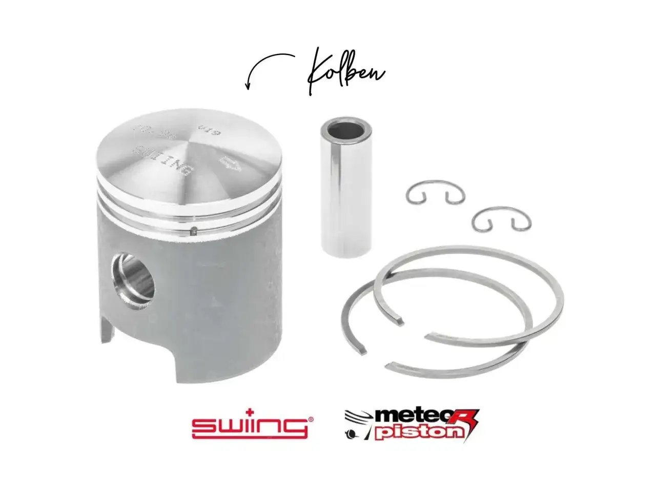 Kolben, Kolbenbolzen und Kolbenringe. Ein Set für den Motor, das die kolbenringe wechseln kosten beeinflusst.